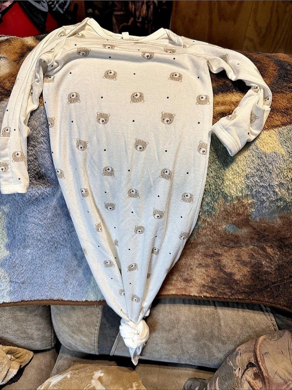 Wonder Nation Baby 0/6M Bear Print Footie